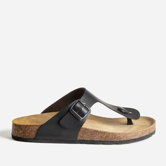 Mules Noires en Cuir avec Semelle Confort - LelaModa.