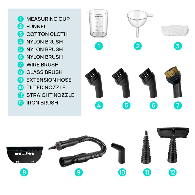 Limpiador a Vapor Portátil 12 en 1 – Hogar y Coche